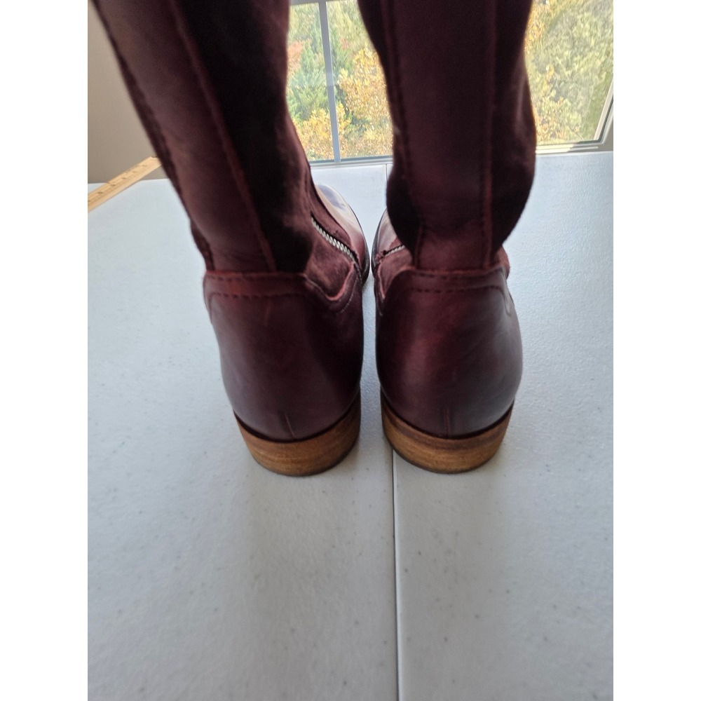 Kork-Ease Women's Burgundy Leather Suede Tall Riding Boots Size 6.5M Equestrian - Picture 9 of 11